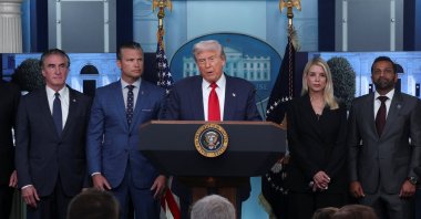 U.S. President Donald Trump speaks to the press about deploying federal law enforcement agents in Washington to bolster the local police presence, in the Press Briefing Room at the White House, Washington, D.C., U.S., Aug. 11, 2025. (Reuters Photo)