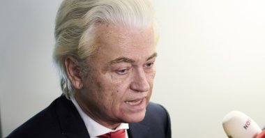 Far-right lawmaker Geert Wilders after pulling his party out of the four-party Dutch coalition in The Hague, Netherlands, Tuesday, June 3, 2025. (AP File Photo)