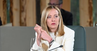 Prime Minister of Italy Giorgia Meloni attends a plenary session with Outreach partners during the G7 Leaders&#039; Summit in Kananaskis, Alberta, Canada, June 17, 2025. (EPA Photo)