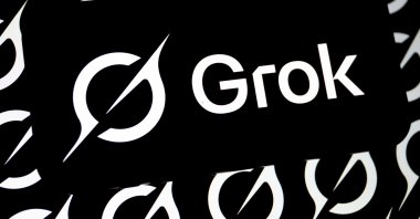 The Grok logo is seen in this illustration from Aug. 11, 2025. (AA Photo)