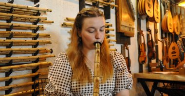 Ney player Cansu Turan performs, Eskişehir, Türkiye, Aug. 8, 2025. (AA Photo)