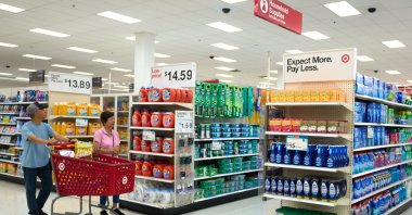 People walk past Procter and Gamble products for sale at a store in Los Angeles, California, U.S., July 29, 2025. (EPA Photo)