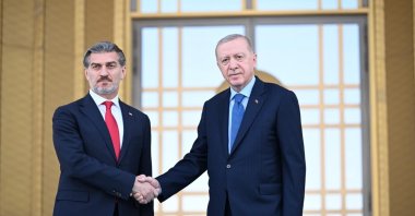 President Recep Tayyip Erdoğan welcomes Georgian President Mikheil Kavelashvili in a ceremony in Ankara, Türkiye, Aug. 12, 2025. (DHA Photo)