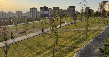 A view from a public garden in Talas, Kayseri, central Türkiye, Aug. 13, 2025. (AA Photo)