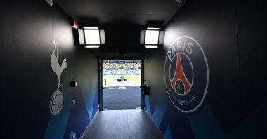 The player&#039;s tunnel at the Friuli Stadium before the UEFA Super Cup 2025 match between Paris Saint-Germain and Tottenham Hotspur at Friuli Stadium, Udine, Italy, Aug. 13, 2025. (Getty Images Photo)