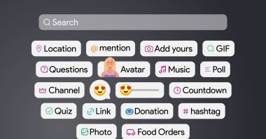 An illustration shows features and tools found at Instagram stories, Vienna, Austria, April 2, 2024. (Shutterstock Photo)