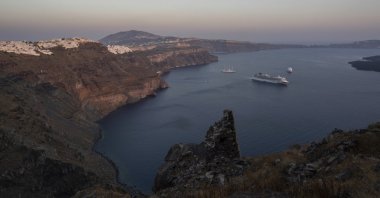 A view of the island of Santorini, Greece, June 15, 2022. (AP Photo)