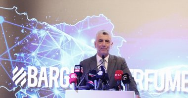 Trade Minister Ömer Bolat delivers a speech at the World Cooperation Industries (WCI) Forum, Istanbul, Türkiye, Aug. 13, 2025. (IHA Photo)