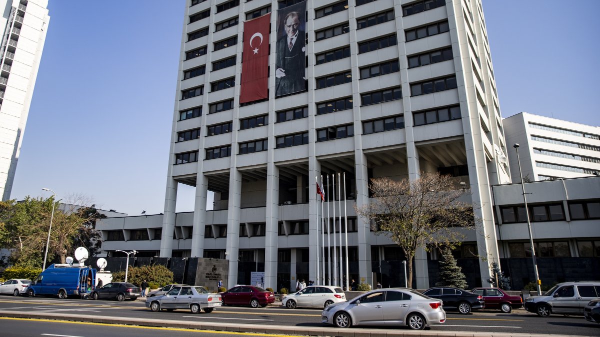 The headquarters of the Central Bank of the Republic of Türkiye (CBRT), Ankara, Türkiye, Oct. 28, 2021. (AA Photo)