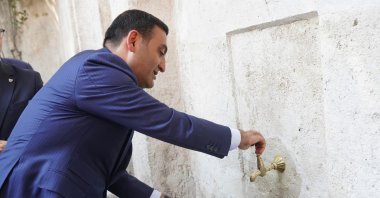 Beyoğlu district mayor Inan Güney is seen at a restoration project, Istanbul, Türkiye, July 17, 2025 (AA Photo)