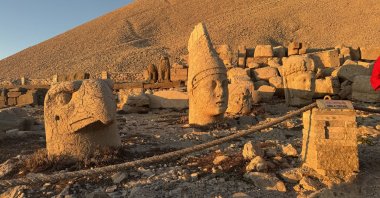 Colossal statues of gods stand atop Mount Nemrut, Adıyaman, southeastern Türkiye, Aug. 15, 2025. (AA Photo)