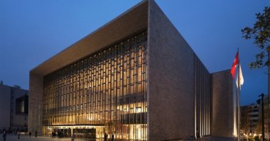 A general view of Atatürk Cultural Center (AKM), Istanbul, Türkiye. (Shutterstock Photo)