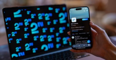 A smartphone with an interface of Türkiye&#039;s homegrown social media app, Next Sosyal. (AA Photo)