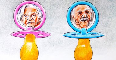 &quot;The elderly Turkish population (65-plus) has almost reached 9,5 million, by half a million increase within a year.&quot; (Illustration by Erhan Yalvaç)