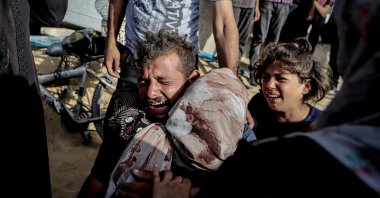 Palestinians mourn relatives killed by Israeli attacks in Gaza City, central Gaza Strip, Palestine, Aug. 19, 2025. (AA Photo)