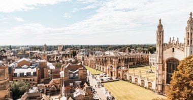 An aerial view of the city of Cambridge, U.K. (Shutterstock Photo)