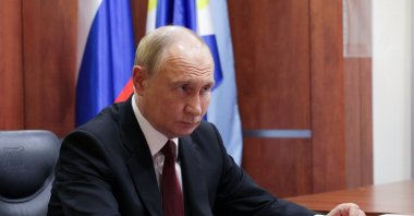 Russian President Vladimir Putin meets with the Governor of Chukotka, in Anadyr, Chukotka Autonomous Area, Russia, Aug.16, 2025. (EPA Photo)