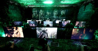 Gamers are seen at the Gamescom gaming convention, Cologne, Germany, Aug. 20, 2025. (EPA Photo)