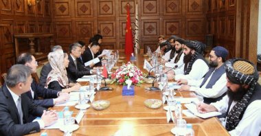 Pakistani, Afghan and Chinese delegations hold a meeting in Kabul, Afghanistan, Aug. 20,  2025. (EPA Photo)