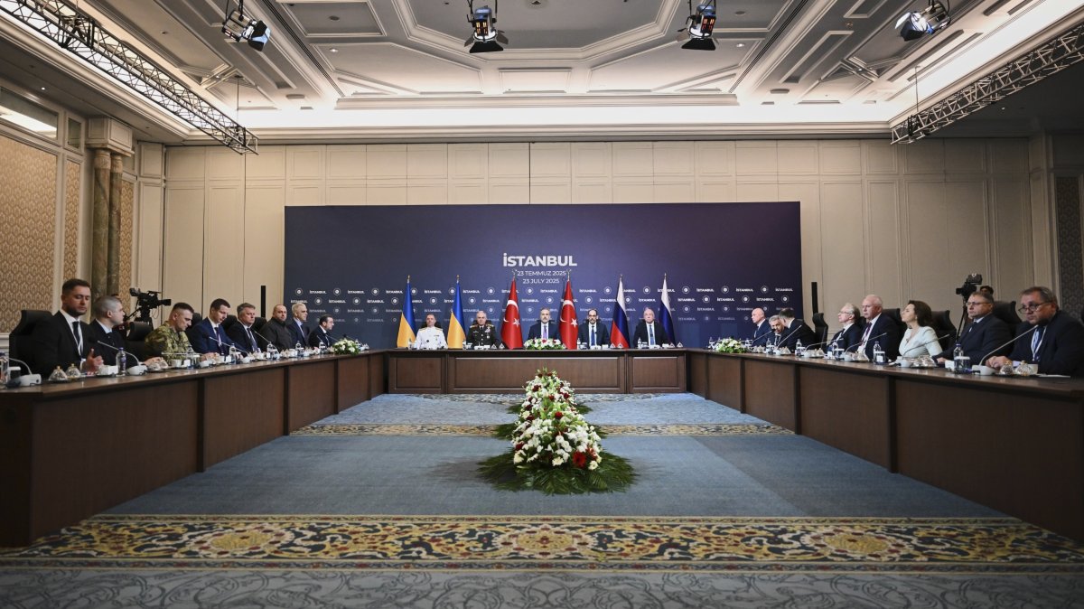 A view of the Russia-Ukraine talks held in Istanbul, Türkiye, July 23, 2025. (AP Photo)