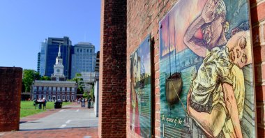 Exhibits discussing slavery and the Founding Fathers&#039; ownership of slaves are displayed at the President&#039;s House in Philadelphia, Pennsylvania, U.S., Aug. 9, 2025. (AFP Photo)