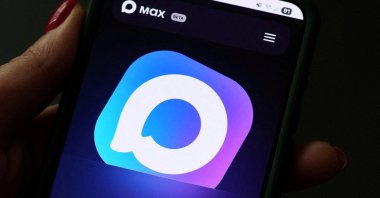 A web page of the Russian MAX messaging app is displayed on a smartphone screen in this illustration taken on July 21, 2025. (Reuters Photo)