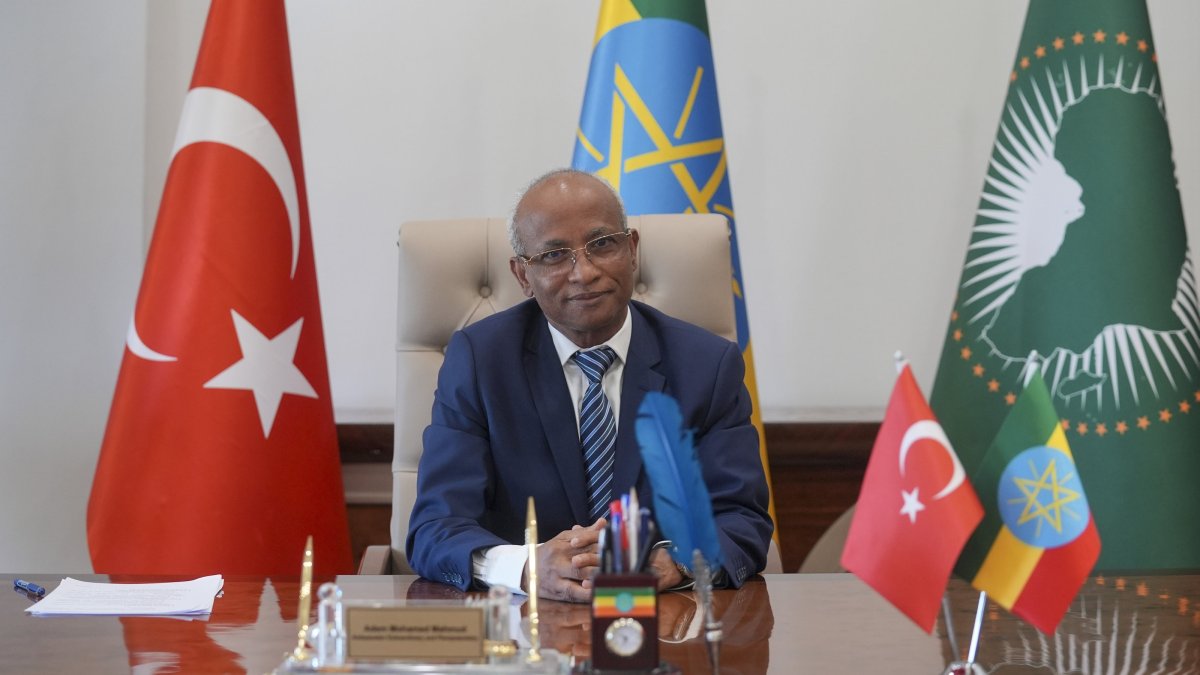 Ambassador Adem Mohammed in his office, Ankara, Türkiye, Aug. 22, 2025. (AA Photo)