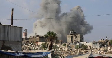 Smoke rises following an Israeli strike, Gaza, Palestine, Aug. 22, 2025. (Reuters Photo)