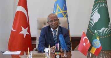 Ambassador Adem Mohammed in his office, Ankara, Türkiye, Aug. 22, 2025. (AA Photo)