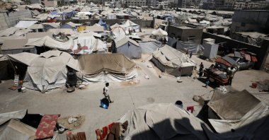 Palestinians displaced by the Israeli military offensive take shelter in tents, Gaza City, Palestine, Aug. 22, 2025. (Reuters Photo)