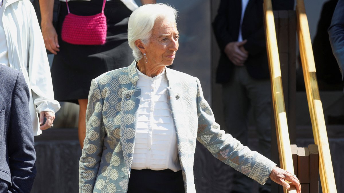 President of the European Central Bank (ECB) Christine Lagarde attends the Federal Reserve Bank of Kansas City&#039;s 2025 Jackson Hole Economic Symposium, &quot;Labor Markets in Transition: Demographics, Productivity, and Macroeconomic Policy,” in Jackson Hole, Wyoming, U.S., Aug. 23, 2025. (Reuters Photo)