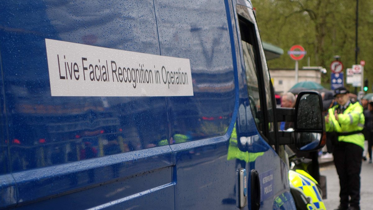A metropolitan police van being used as part of their Facial Recognition operation in central London, U.K., May 6, 2023. (AFP Photo)