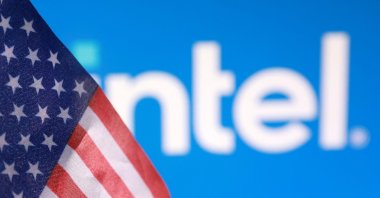 The U.S. flag and Intel logo are seen in this illustration taken on Aug. 22, 2025. (Reuters Photo)