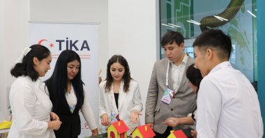 Teachers participate in hands-on training on modern teaching methods and interdisciplinary approaches, Kökşetau, Kazakhstan, Aug. 24, 2025. (AA Photo)