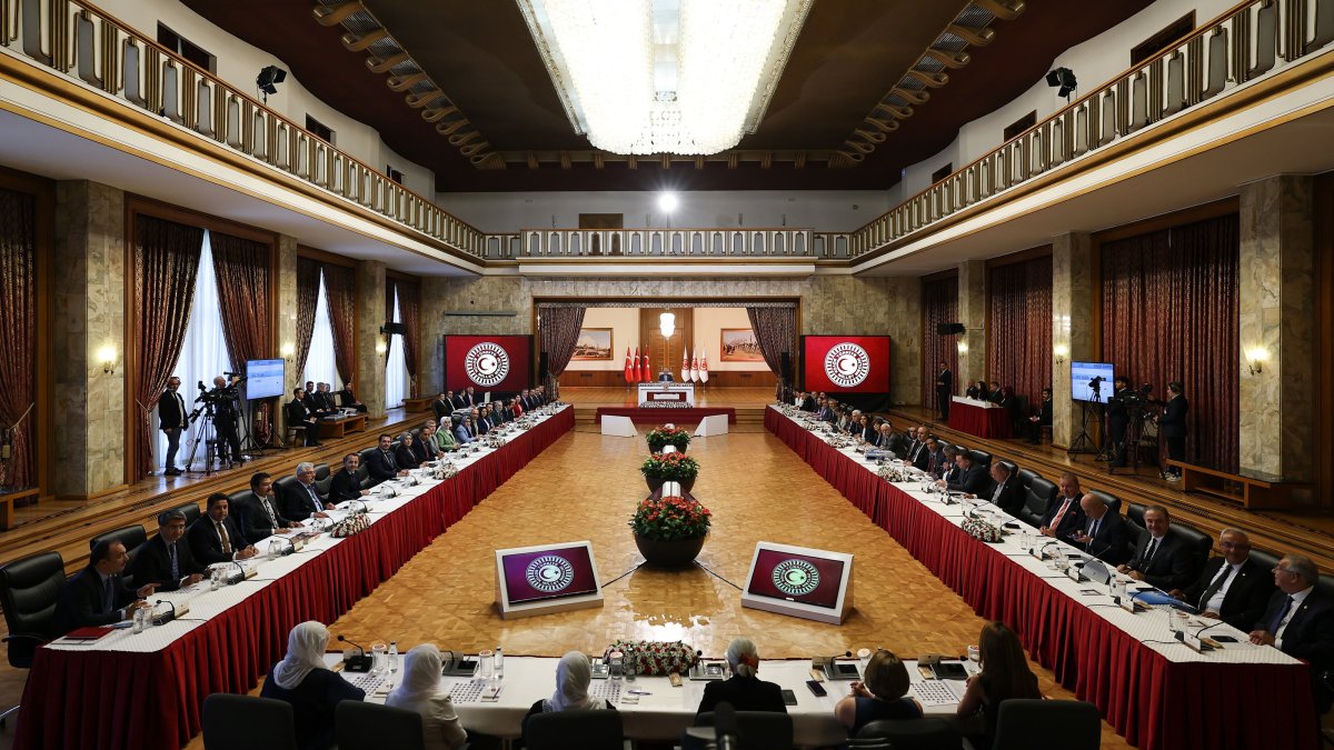 The terror-free Türkiye committee is seen during a meeting at Parliament in the capital Ankara, Türkiye, Aug. 20, 2025 (AA Photo)