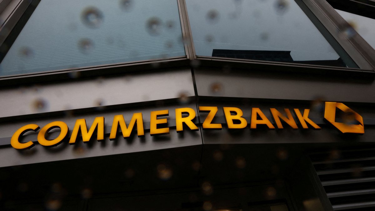 The logo of  Commerzbank is pictured at the company&#039;s headquarters in Frankfurt, Germany, Feb. 13, 2025. (Reuters Photo)