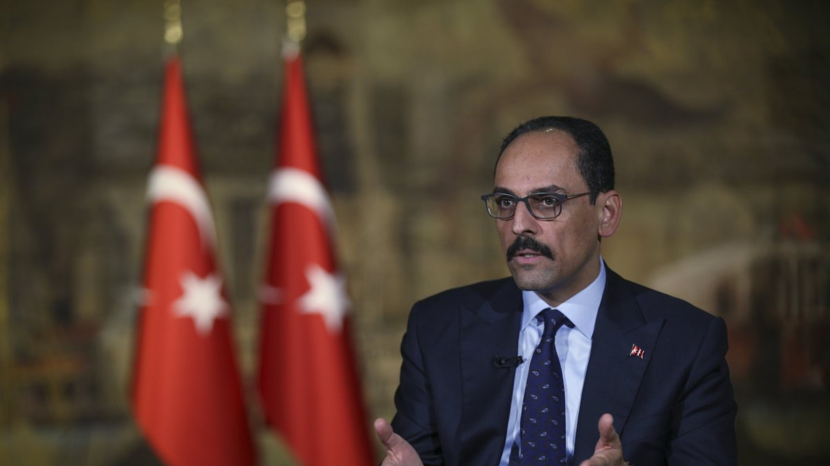 Ibrahim Kalın speaks during an interview in Istanbul, Saturday, Oct. 19, 2019. (AP File Photo)