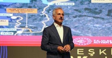 Transport and Infrastructure Minister Abdulkadir Uraloğlu speaks during an event in Bursa, northwestern Türkiye, July 26, 2025. (AA Photo)