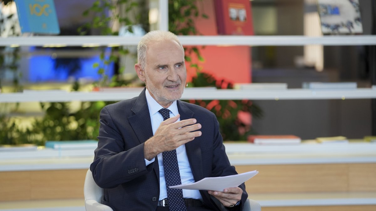 Istanbul Chamber of Commerce (ITO) Chair Şekib Avdagiç speaks during an interview, Istanbul, Türkiye, Aug. 26, 2025. (AA Photo)