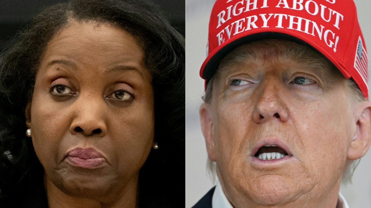 This combination of pictures created on Aug. 22, 2025, shows Federal Reserve Governor Lisa Cook (L), Washington, D.C., June 25, 2025, and U.S. President Donald Trump, Washington, D.C., Aug. 22, 2025. (AFP Photo)