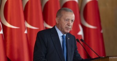 President Recep Tayyip Erdoğan speaks after a Cabinet meeting in the Ahlat district of Bitlis, eastern Türkiye, Aug. 25, 2025. (AA Photo)