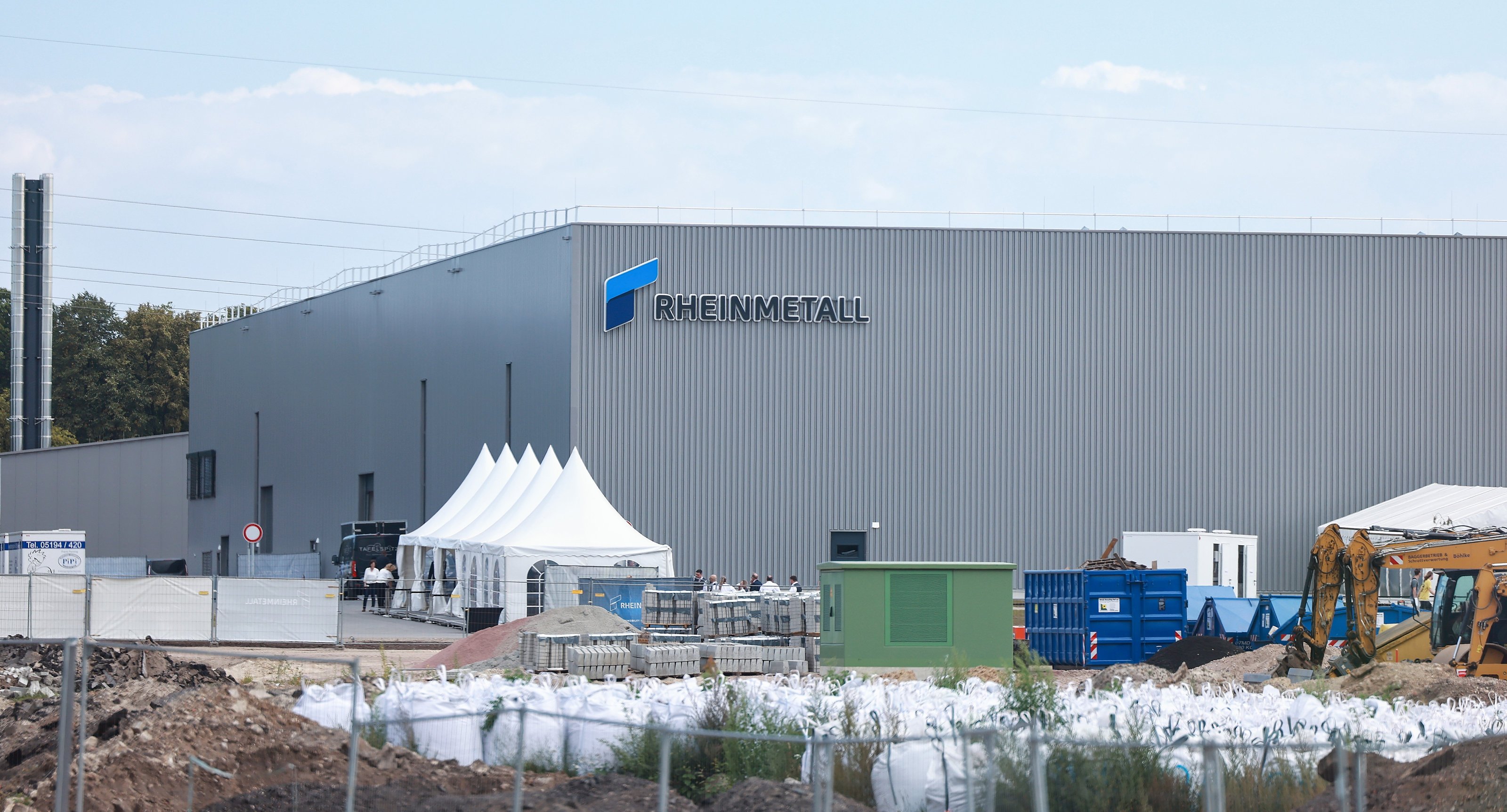 A production hall during the official opening ceremony of a new Rheinmetall ammunition plant, Unterluss, Germany, Aug. 27, 2025. (EPA Photo)