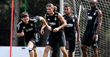 Beşiktaş players train ahead of their UEFA Conference League playoff match against Lausanne, Istanbul, Türkiye, Aug. 27, 2025. (AA Photo)