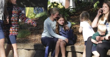 Parents await news of their children&#039;s status after a shooting at Annunciation Church on Wednesday, Aug. 27, 2025 in Minneapolis. (Alex Kormann/Star Tribune via AP)/