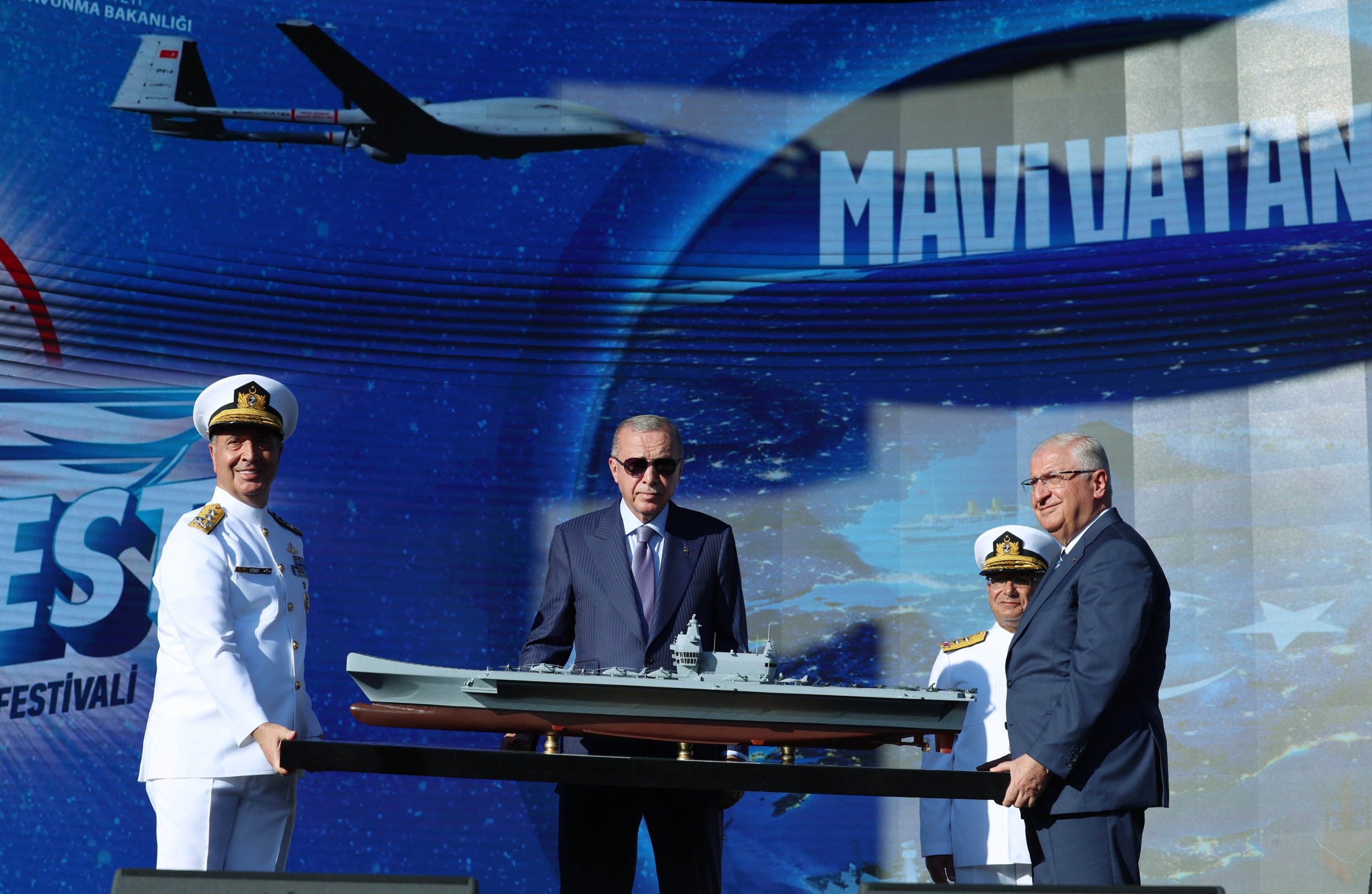 President Recep Tayyip Erdoğan attends the Teknofest Blue Homeland program, Istanbul, Türkiye, Aug. 28, 2025. (AA Photo)