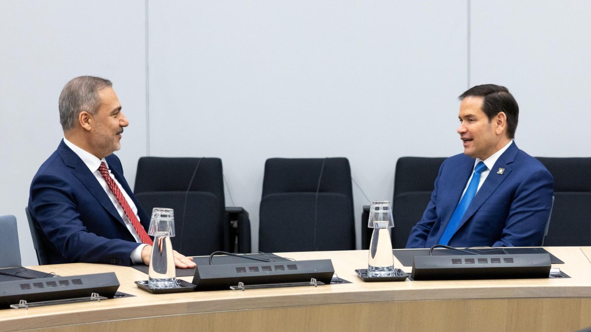 Foreign Minister Hakan Fidan holds a meeting with Marco Rubio on the sidelines of a NATO summit in Brussels, April 3, 2025. (AA File Photo)