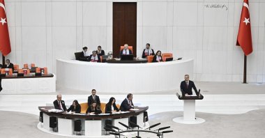 Foreign Minister Hakan Fidan speaks during a parliamentary session in Ankara, Türkiye, Aug. 29, 2025. (AA Photo)