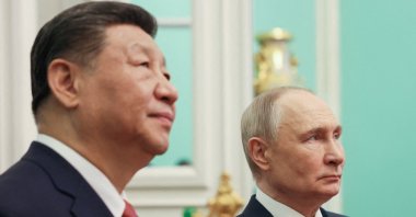 Russian President Vladimir Putin and Chinese President Xi Jinping meet following their talks in Moscow, Russia, May 8, 2025. (Reuters Photo)