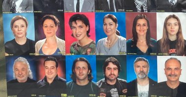 The storefront of a photo studio displaying Turkish celebrity portraits in Istanbul, Türkiye, Aug. 26, 2025. (Photo by Halil Ibrahim Izgi)