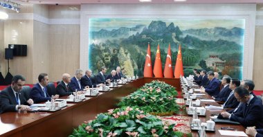 Turkish and Chinese delegations led by Erdoğan and Xi attend a meeting ahead of the summit, Tianjin, China, Aug. 31, 2025. (AFP Photo)